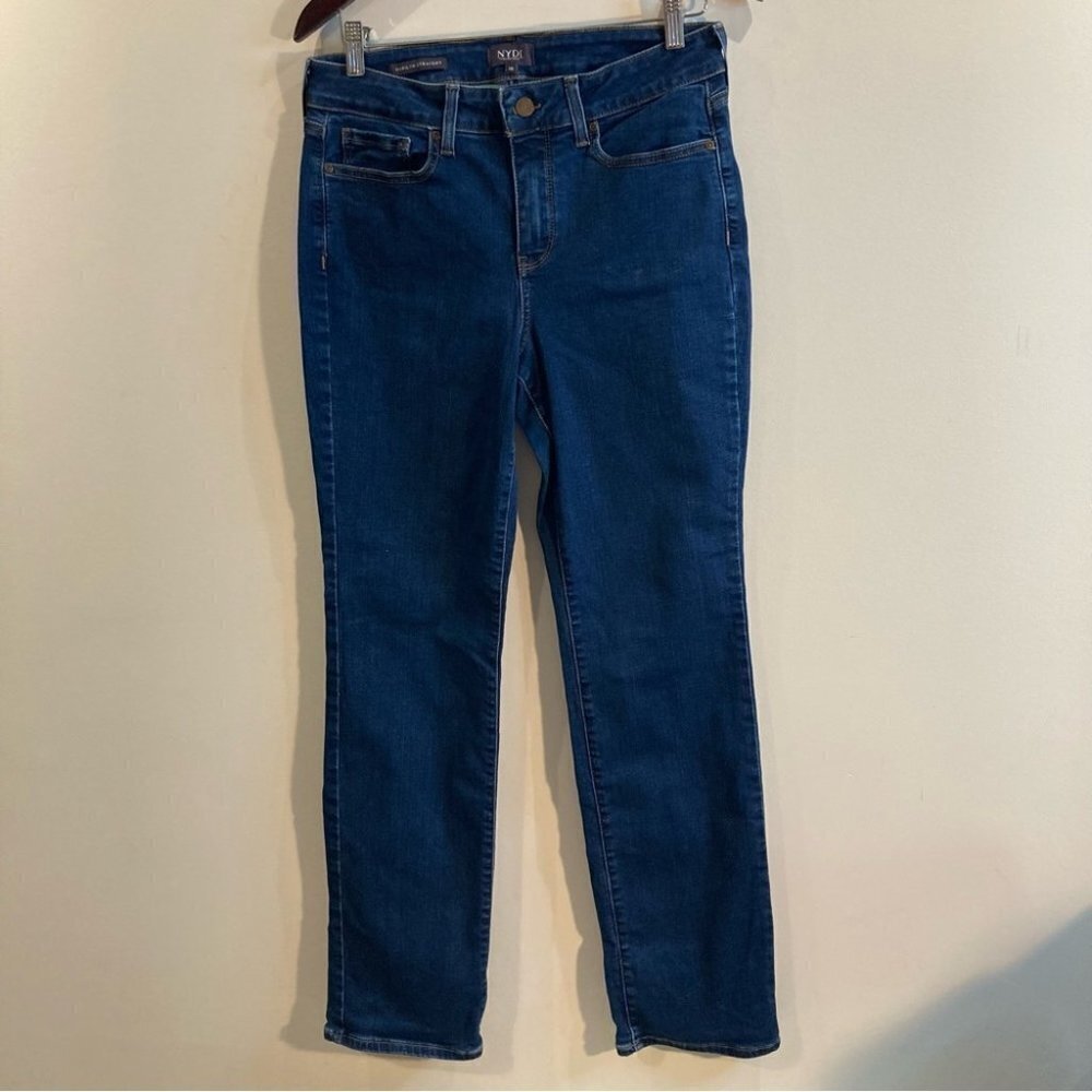 NYDJ Sz 10 Marilyn Straight Medium Wash Comfort Stretch Jeans